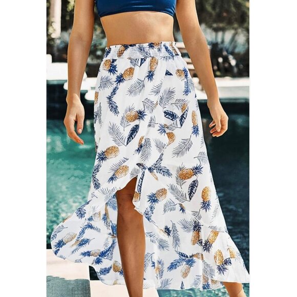 Cupshe Ruffle Chiffon Stretch Waist Maxi Medium - Picture 2 of 16